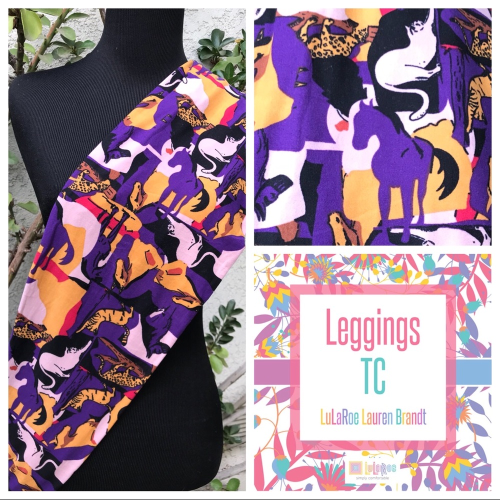 NWT LuLaRoe TC Leggings - Horse and Cat Print